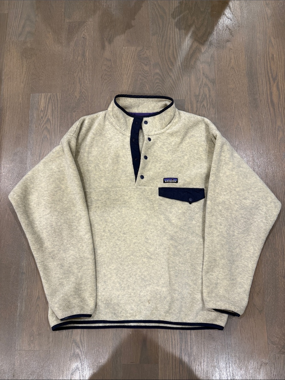 Patagonia Men's Beige Synchilla Fleece Snap-up